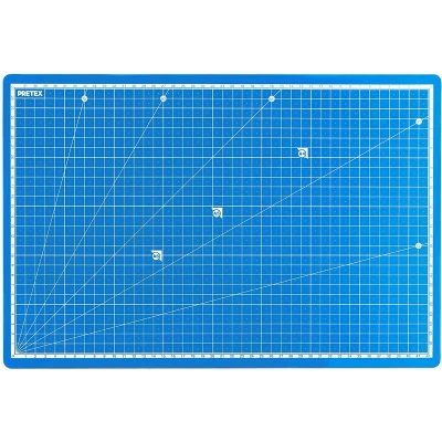 Afbeelding van PRETEX snijmat A3 zelfherstellend, metrische indeling naaionderlegger/snijonderlegger/knutselonderlegger 45 x 30 cm hoekmaten 15