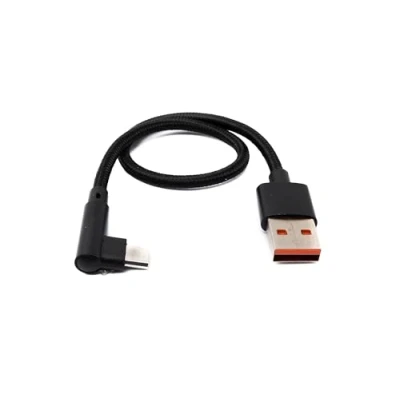 Afbeelding van System S USB 2.0 Micro B kabel 25 cm stekker naar A hoek gevlochten 480 Mbit/s adapter