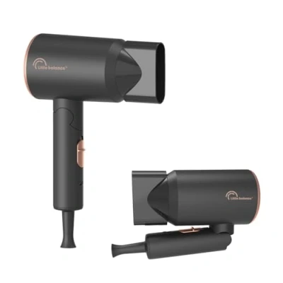 Afbeelding van LITTLE BALANCE 8786 Ionic Travel, opvouwbare haardroger, Utra compact, ionentechnologie, 2 temperaturen, universele spanning, 1 diffuser, 1200 W, zwart