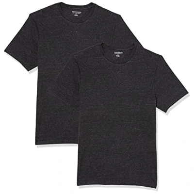 Afbeelding van Amazon Essentials Heren Slim Fit T shirt met korte mouwen en ronde hals, set van 2, Charcoal Heather, XS
