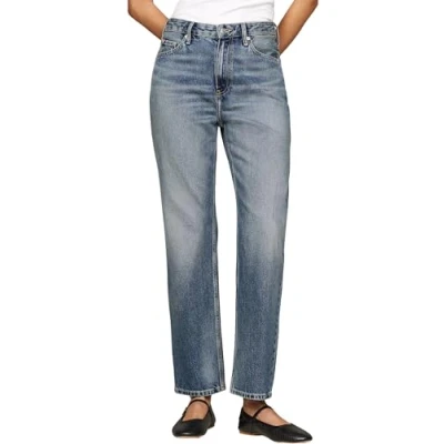 Afbeelding van Tommy Hilfiger Straight HW leg jeans, Dames, Maat: 27x28, Pat