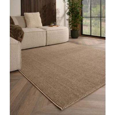 Afbeelding van Laagpolig Vloerkleed Loom Bruin 140x200 Cm