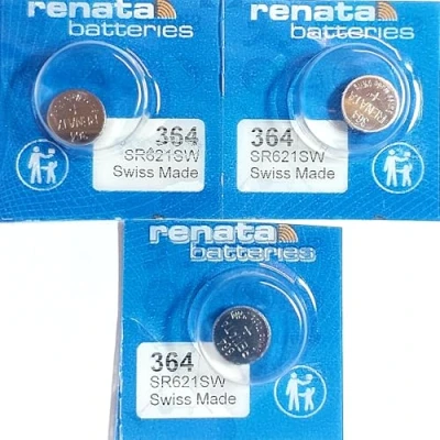 Afbeelding van 3 x Renata Single Horloge batterijen Zilveroxide 0% Mercurry Lange Levensduur (3 364 of SR621SW AG1)