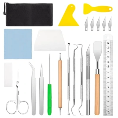 Afbeelding van Plotteraccessoires, vinyl wieden, gereedschap, doe het zelf knutselgereedschapsset, weeding tools voor zelfklevend vinyl, silhouet, plakboek, HTV, cameo&#039;s, belettering, 21 stuks
