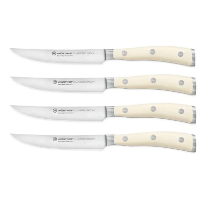 Afbeelding van WÜSTHOF Classic Ikon creme Steakmessenset 4 dlg., Crème