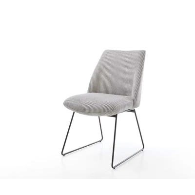 Afbeelding van Gestoffeerde stoel Elso Flex slipframe zwart koord zilver grijs pocketveer kern