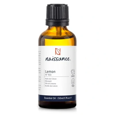 Afbeelding van Naissance Lemon Essential Oil (nr. 103) 50ml Puur, Natuurlijk, Steam Gedestilleerd, Wreedheidvrij, veganistisch en onverdund