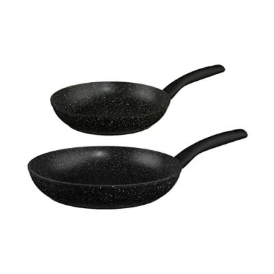 Afbeelding van Koekenpannen set 2x stuks Alle warmtebronnen Zwart Dia 24/28 cm