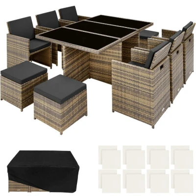 Afbeelding van tectake zitgroep New York incl. 2 overtreksets natuurkleur