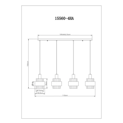 Afbeelding van Globo Hanglamp Milley brons 4 lichts 15560 4HA