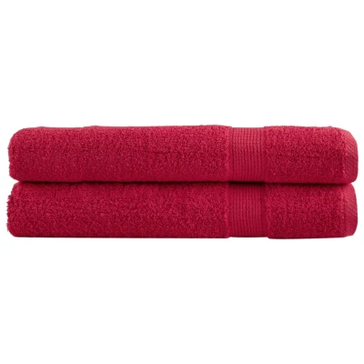 Afbeelding van Saunadoeken 2 st 600 g/m 80x200 cm 100% katoen rood