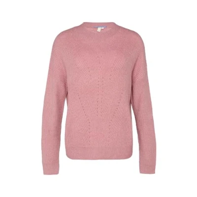 Afbeelding van QS Flauschiger MIT Ajourmuster Trui, Dames, Maat: Small, Altrosa