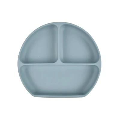 Afbeelding van Dutsi Siliconen 3 vaksbord Met zuignap Baby bord Pastelblauw