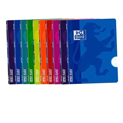 Afbeelding van Oxford Notitieboeken, kunststof omslag, 10 stuks, A4, 48 vellen, liniatuur 3,5 mm.