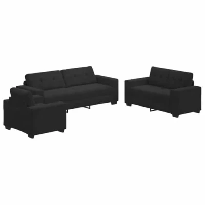 Afbeelding van vidaXL Bank Set van 3 Zwart Fluweel 100 x 78 80 cm Zit Veel