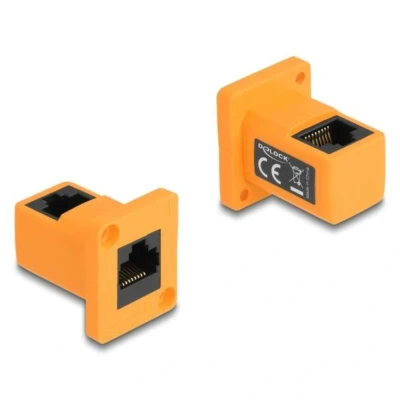 Afbeelding van Delock D Typ Modul RJ45 Buchse zu 90 gewinkelt orange HQ prod