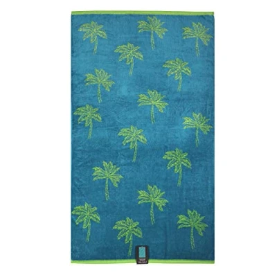 Afbeelding van jilda tex Strandhanddoek, 90 x 180 cm, badhanddoek, strandlaken, handdoek, 100% katoen, velours, badstof, onderhoudsvriendelijk, palm springen