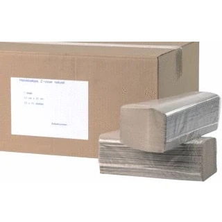 Afbeelding van Handdoekjes Z vouw recycled 1 laags FSC 23x25cm Doos 20 Pak