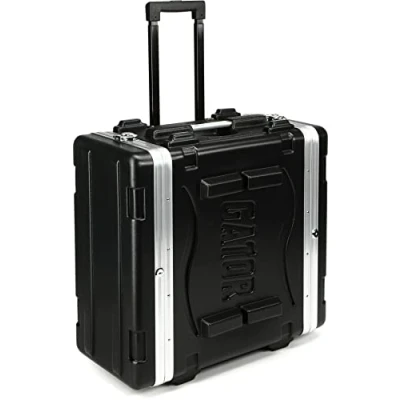 Afbeelding van Gator Cases Lichtgewicht Rolling 4U Rack Case met Heavy Duty Latches, intrekbare handgreep en verzonken wielen; standaard 19,25&quot; diepte (GRR 4L)