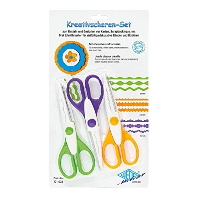 Afbeelding van Wedo Kreativscheren 3Er Set 771933 Creatieve Schaarset, Gekarteld, Grote Handgreepgaten, Inhoud: 3 Stuks, Van 3, 16 Cm, Veelkleurig