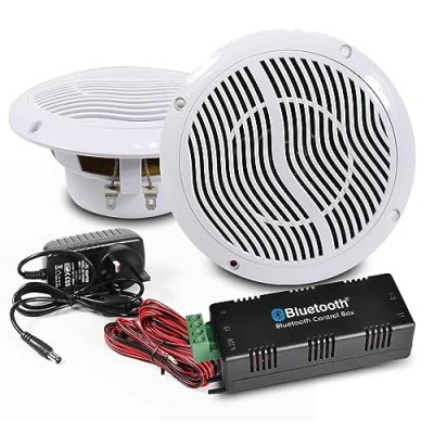 Afbeelding van E Audio bluetooth Plafond Speaker Set 2 witte speakers 1 module