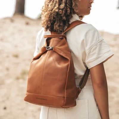 Afbeelding van The Chesterfield Brand Manchester Backpack cognac Damestas Leren tas