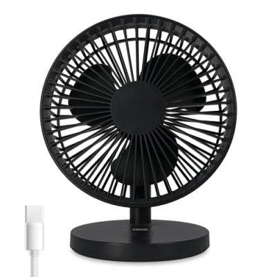 Afbeelding van ADE Zeer stille tafelventilator USB ventilator met 3 snelheidsinstellingen 2.000 mAh batterij voor een werktijd tot 7,5 uur 180 kantelhoek licht en flexibel wit