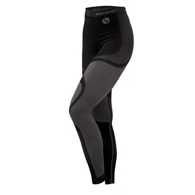 Afbeelding van sesto senso Functioneel damesondergoed, lange onderbroek, functionele legging, thermoactief, zwart/grijs., M