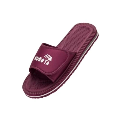 Afbeelding van Kubota Badslippers met Klittenbandsluiting Dames Slippers zomer voor strand Schoenen douche en sauna bordeaux 40