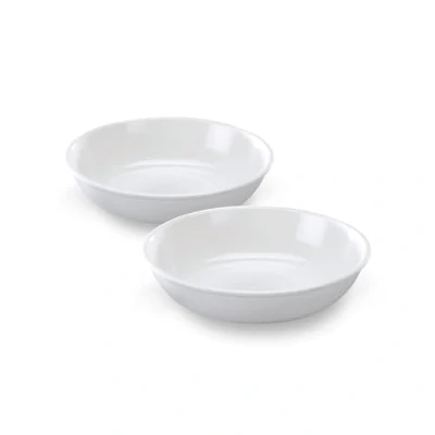 Afbeelding van LucyBalu® melamine kattenbak, hoogwaardige voerbak &amp; waterbak voor katten, drinkbak kattenvoer, bak, set van 2, wit