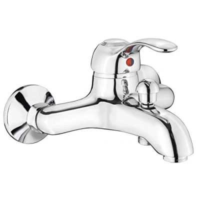 Afbeelding van Cornat Bad eengreepsmengkraan &quot;Luca&quot; hoogwaardig messing lichaam verchroomd 1/2 inch douche afvoer/eengreepsmengkraan voor wandmontage/badkraan/badkuiparmatuur / LU2