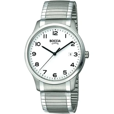 Afbeelding van Boccia 3616 01 Horloge Rekband titanium zilverkleurig wit 40 mm