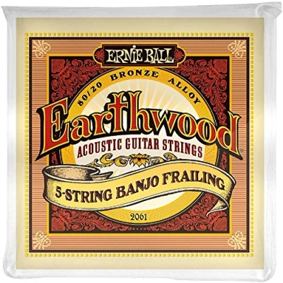 Afbeelding van Ernie Ball P02061 Earthwood 5 String Banjo Frailing Loop End 80/20 Bronze Acoustic Guitar Strings 10 24 Gauge