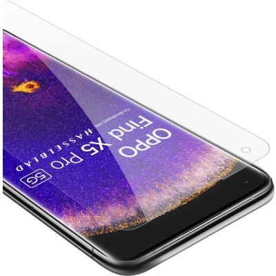 Afbeelding van Cadorabo Screenprotector geschikt voor Oppo FIND X5 PRO in KRISTALHELDER Tempered Display Pantser Film beschermglas
