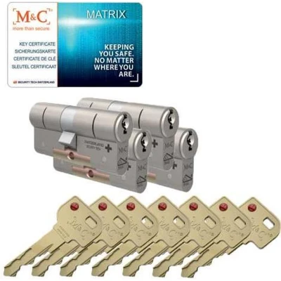 Afbeelding van M&amp;C Matrix 4 Gelijksluitende cilindersloten SKG3profielcilinder skg deurcilinder