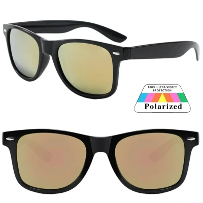 Afbeelding van Fako Sunglasses® Zonnebril Classic Polarised Polariserend Gepolariseerd Polarized Heren Dames Zwart Roze Spiegel