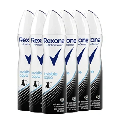 Afbeelding van 6x Rexona Deospray Invisible Aqua 150 ml