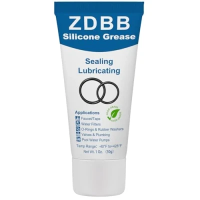 Afbeelding van ZDBB Siliconen Vet voor O ringen Rubber Seal Plastic Clear Waterdicht Food Grade Loodgieters Smeermiddel Valve Sealant Kraan Rings, 1 oz Pack