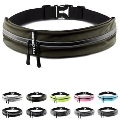 Afbeelding van Fitgriff® Hardloopriem Telefoon (Running Belt) Heren en Dames Hardlopen Telefoonhouder Voor Race, Joggen, Marathon Alle Mobiels (Legergroen, S M)