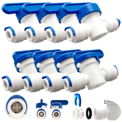 Afbeelding van CESFONJER 8 stuks ventielen kranen, RO waterfilter fitting, 6,35 mm (1/4&quot;) Pushfit rechte stekker voor waterleiding, indrukken, koelkastslang