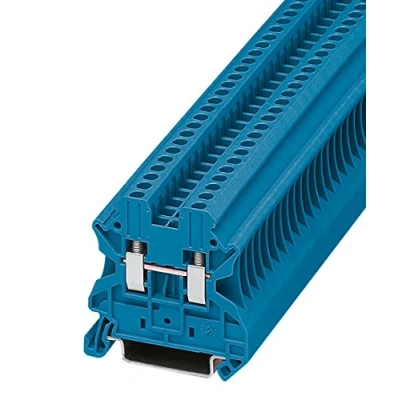 Afbeelding van PHOENIX CONTACT UT 2,5 BU doorvoerklemmenblok met schroefaansluiting, 2 aantallen aansluitingen, AWG 26 12, mm² nominale doorsnede, blauw, 50 stuks