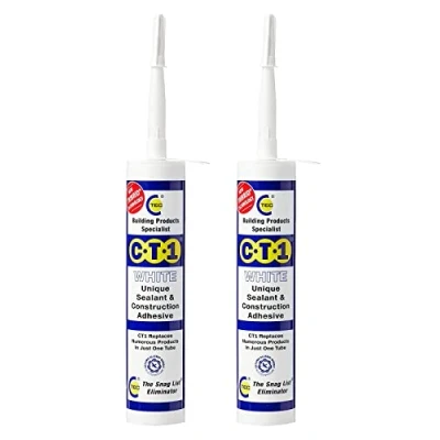 Afbeelding van CT1 Gebouw Sealant &amp; Zelfklevende Snag Tube voor vrijwel elk materiaal (Twin Pack) (WHITE Pack))