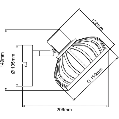 Afbeelding van Brilliant Norah wandspot hout/zwart, metaal/bamboe, 1x D45, E14, 28 W