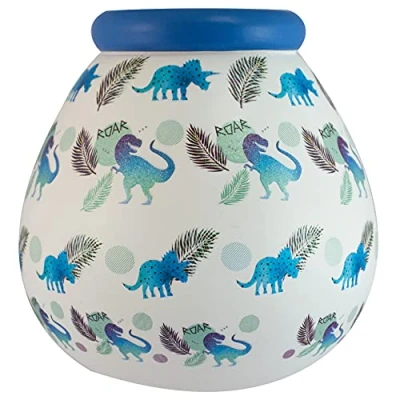 Afbeelding van Pot of Dreams Doos Dinosaurus Brullende geldpot Break to Open spaarpot Baby&#039;s voor kinderkamer decoratie Functionele verjaardagscadeaus kinderen Keramiek Wit &amp; Blauw, One