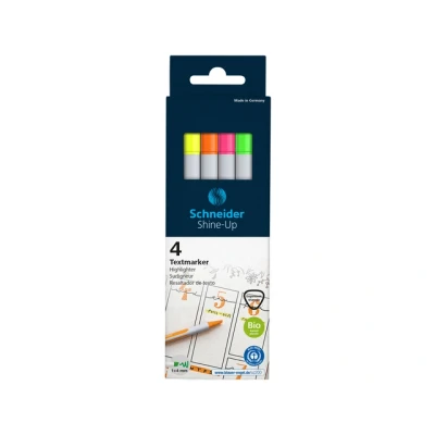 Afbeelding van Tekstmarker Schneider Shine Upetui assorti 4 stuks per 10