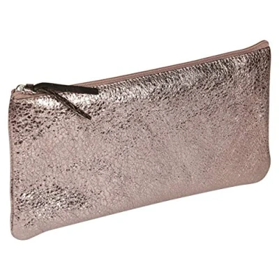 Afbeelding van Clairefontaine 410014C een plat etui Céleste 11 x 22 cm van echt lamsvachtleer met speciale effecten, Lazer blauw Platte hoes alba