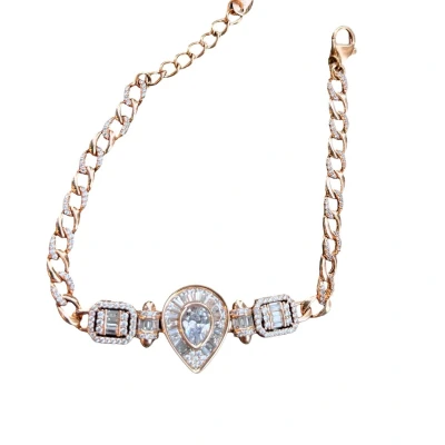 Afbeelding van Baguette Diamond Drop Bracelet Gold 18K