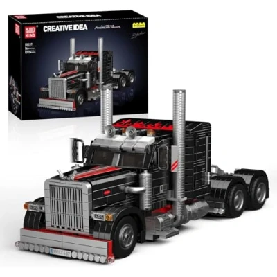 Afbeelding van Mould King 10037 Technik Truck modelbouwpakket, creativiteitstechnologie, vrachtwagen, klembouwstenen, cadeaumodel, speelgoed voor kinderen/volwassenen/autoliefhebbers, 1797 delen