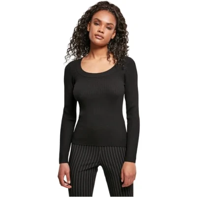 Afbeelding van Urban Classics Ladies Wide Neckline Sweater Sweatshirts zwart M
