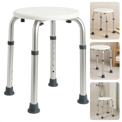 Afbeelding van Cheqo® Douchekruk Verstelbaar Douche Stoel Douchestoel Anti Slip Badkamer Kruk Aluminium 150 kg